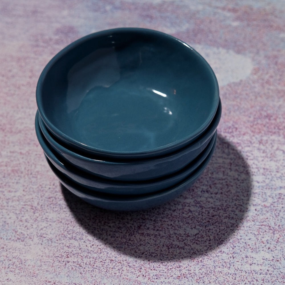 Set of 4 Crate & Barrel Porcelain Mini Mercer Bowls